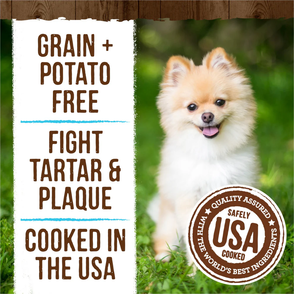 Merrick Fresh Kisses Grain Free Mint Breath Strips Extra Small Dental Dog Treats - Image 4