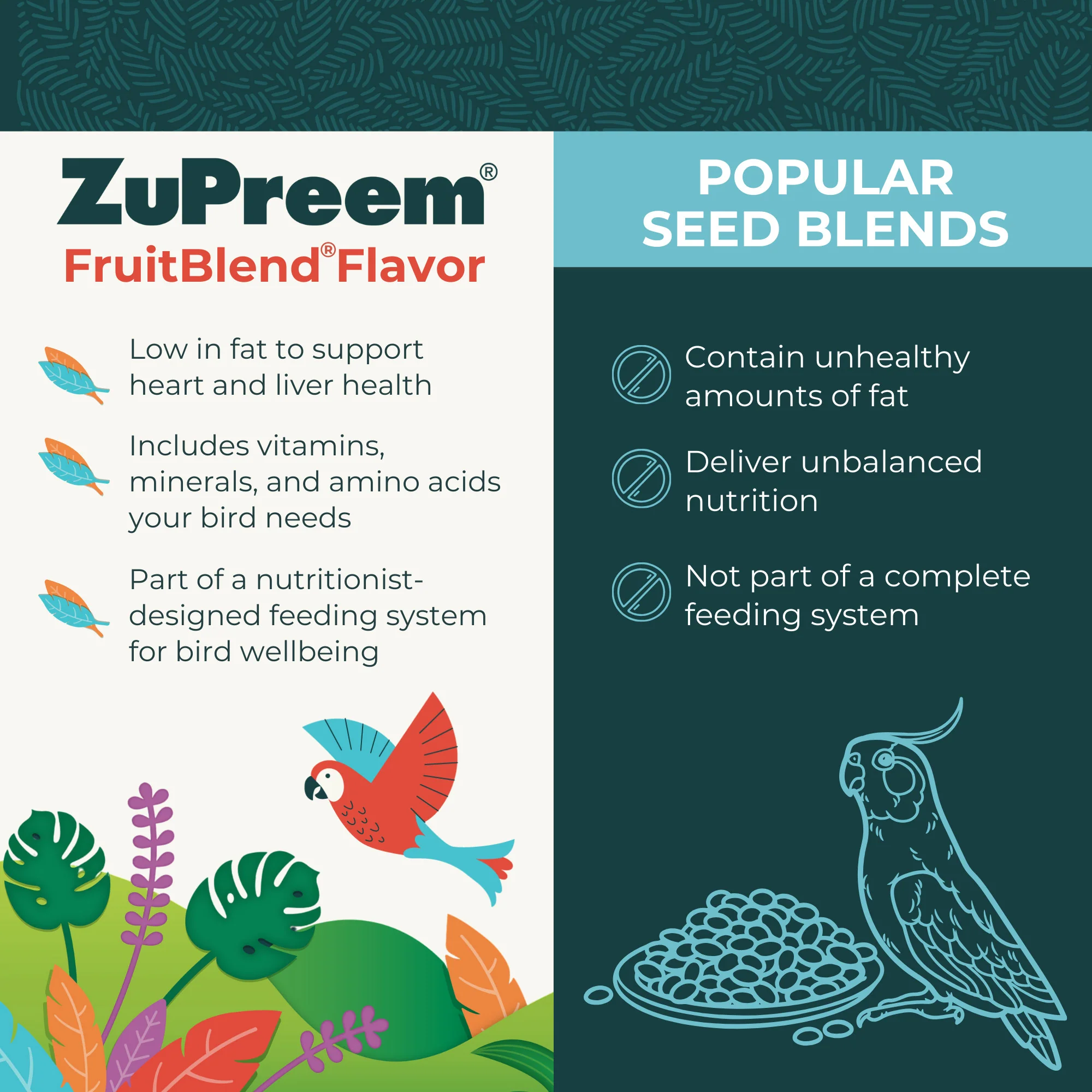 Zupreem FruitBlend Flavor Food with Natural Flavors for Medium Birds - Image 4