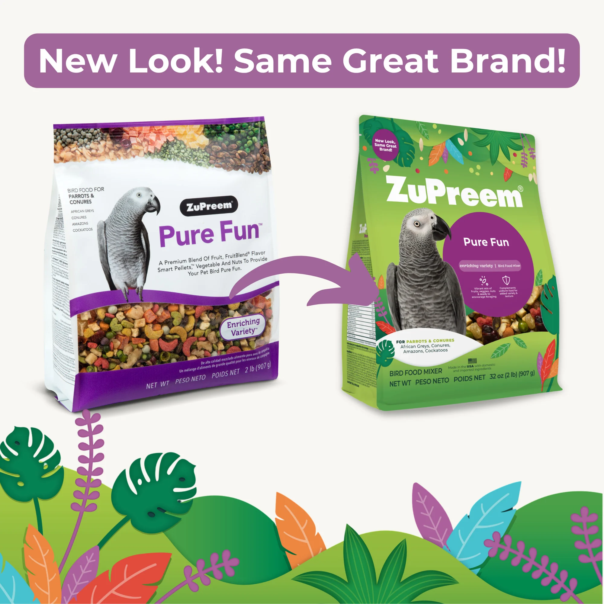 Zupreem Pure Fun Parrot & Conure Bird Food 2lb - Image 9